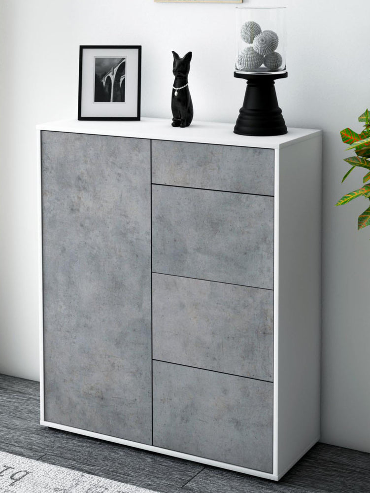 Highboard Lelia, Beton Seite (92x108x35cm) - Dekati GmbH