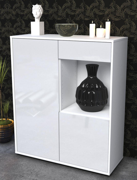 Highboard Lena, Weiß Seite (92x108x35cm) - Dekati GmbH