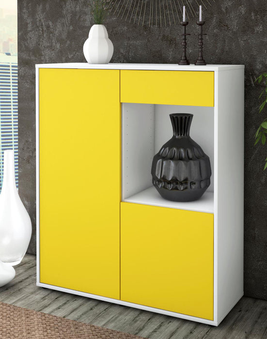 Highboard Lena, Gelb Seite (92x108x35cm) - Dekati GmbH