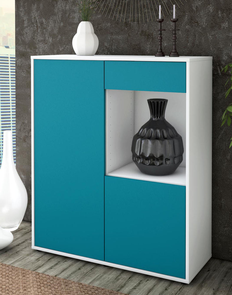 Highboard Lena, Türkis Seite (92x108x35cm) - Dekati GmbH