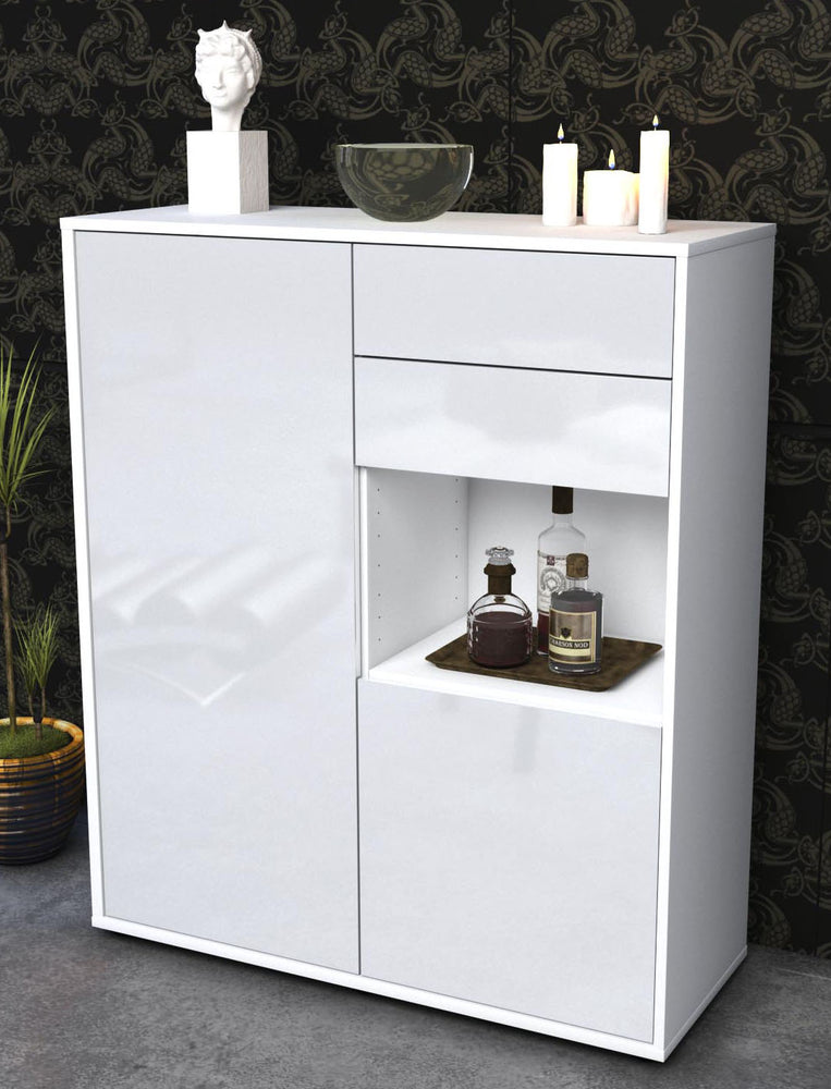 Highboard Leona, Weiß Seite (92x108x35cm) - Dekati GmbH