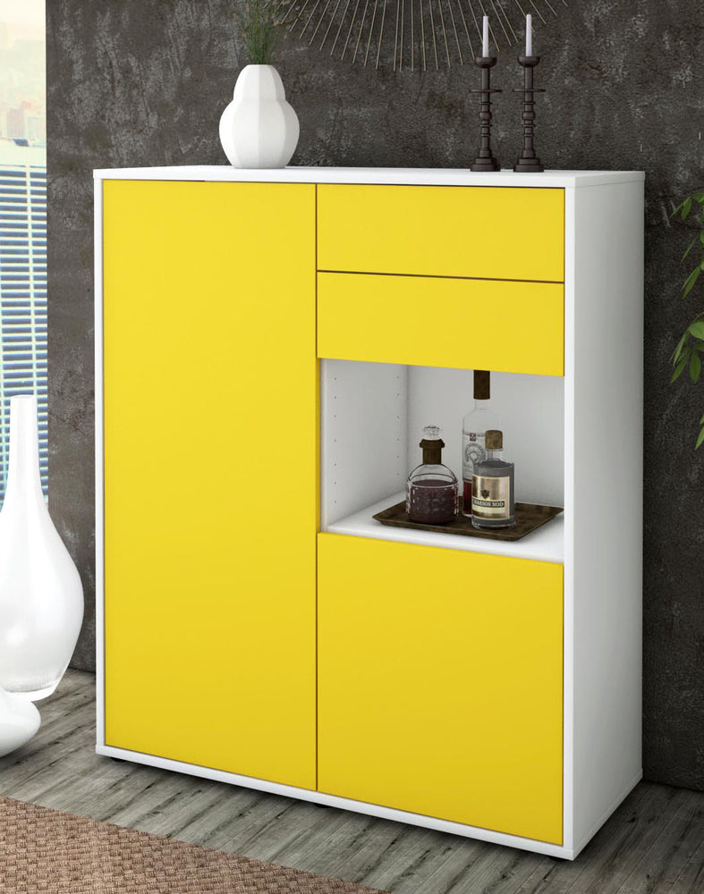 Highboard Leona, Gelb Seite (92x108x35cm) - Dekati GmbH