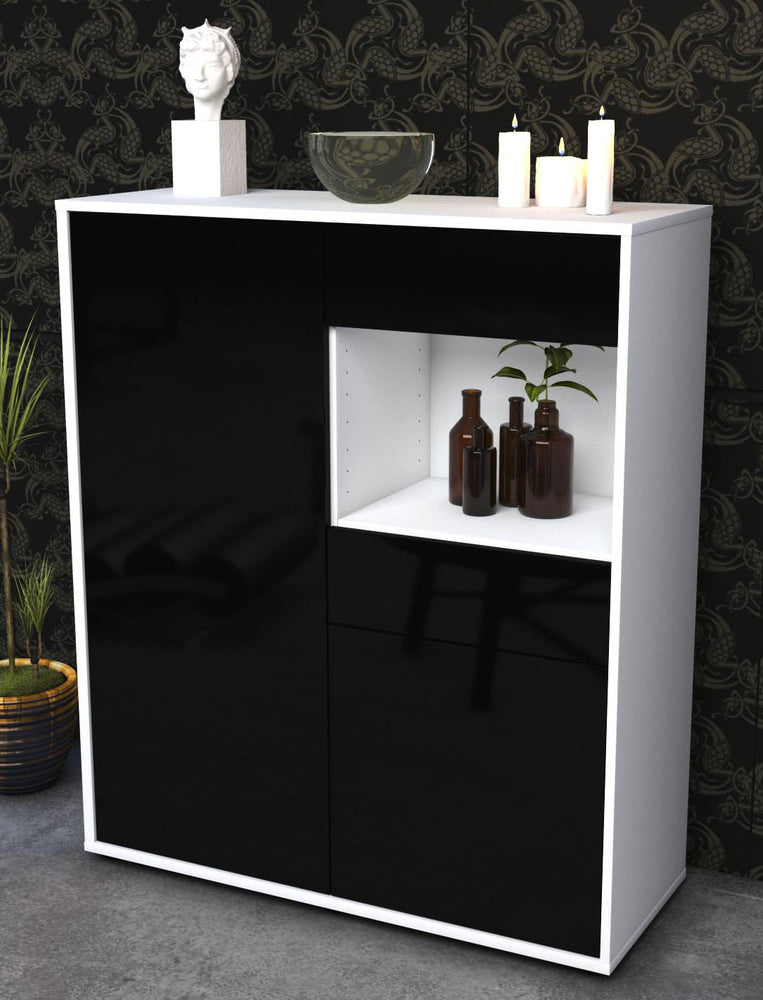 Highboard Leoni, Schwarz Seite (92x108x35cm) - Dekati GmbH