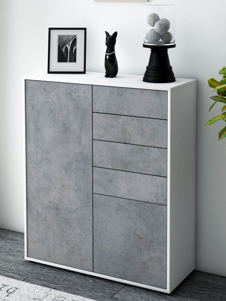 Highboard Leonora, Beton Seite (92x108x35cm) - Dekati GmbH