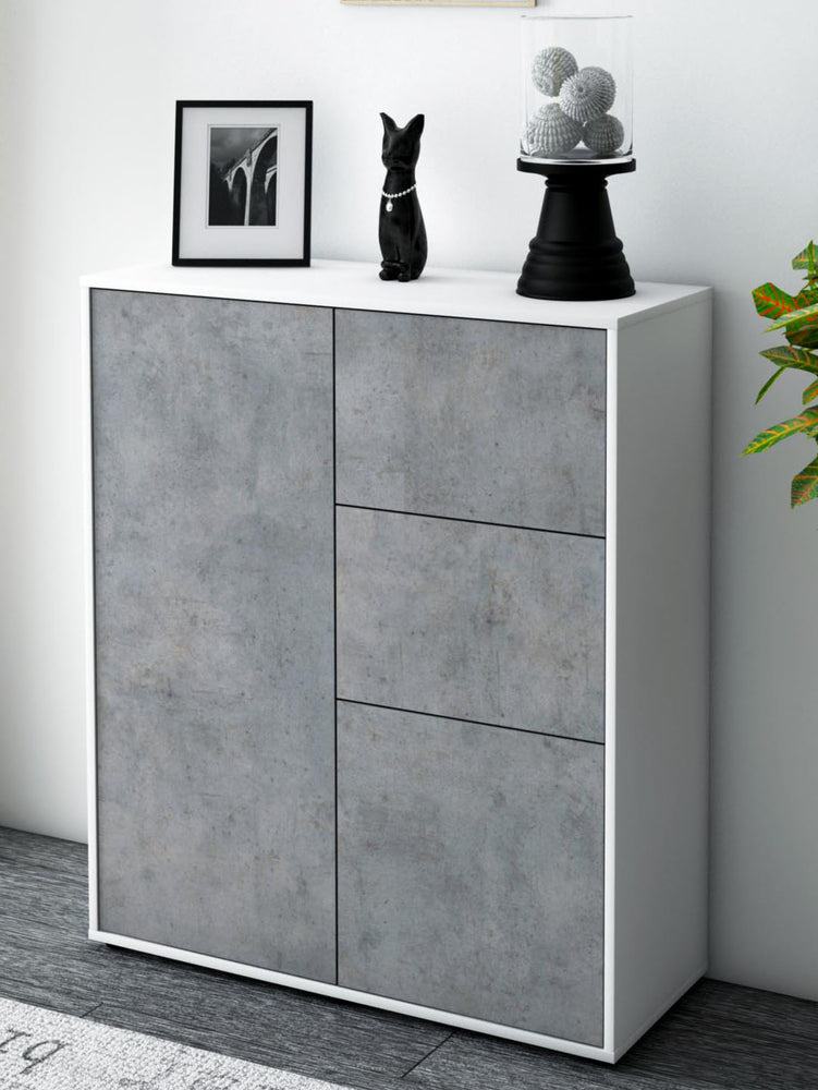 Highboard Letizia, Beton Seite (92x108x35cm) - Dekati GmbH