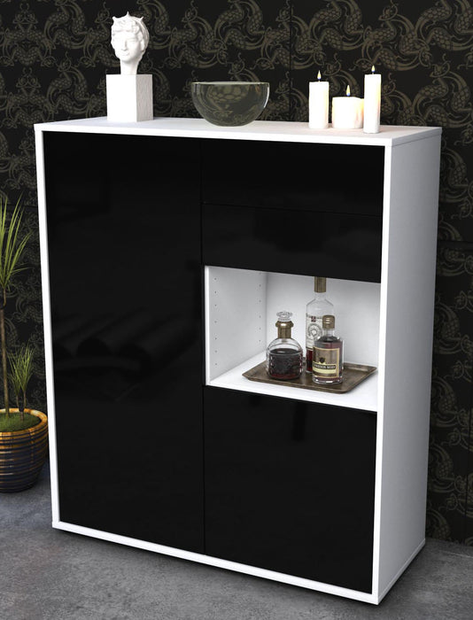 Highboard Lilia, Schwarz Seite (92x108x35cm) - Dekati GmbH