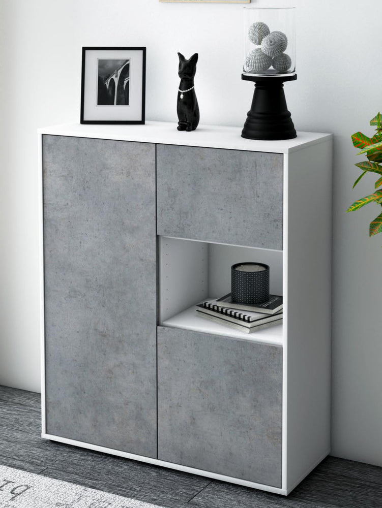 Highboard Liridona, Beton Seite (92x108x35cm) - Dekati GmbH