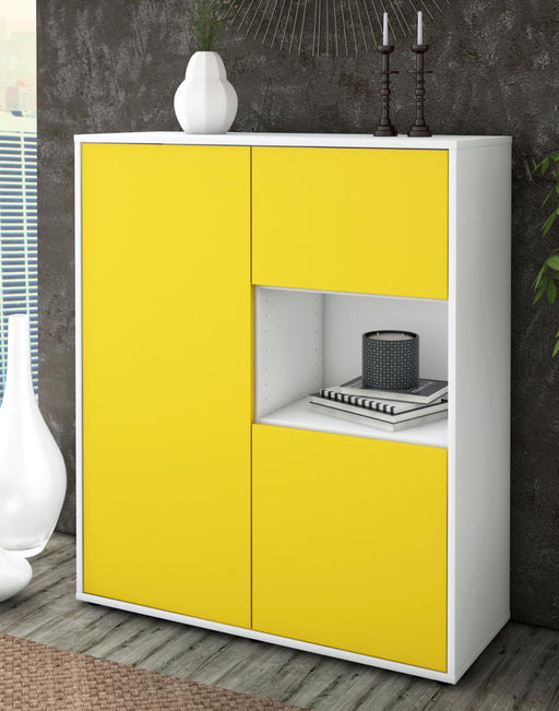 Highboard Liridona, Gelb Seite (92x108x35cm) - Dekati GmbH