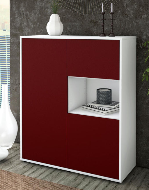 Highboard Liridona, Bordeaux Seite (92x108x35cm) - Dekati GmbH