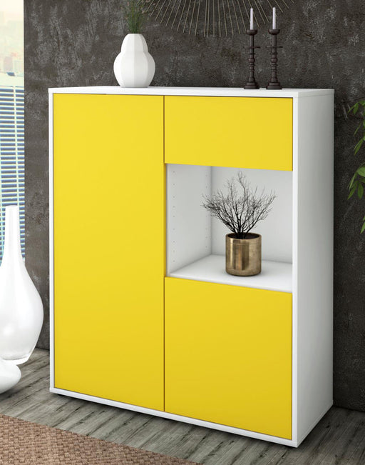 Highboard Lisa, Gelb Seite (92x108x35cm) - Dekati GmbH