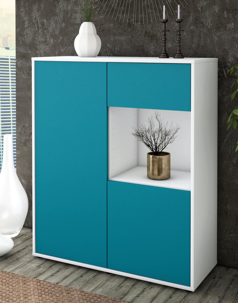 Highboard Lisa, Türkis Seite (92x108x35cm) - Dekati GmbH