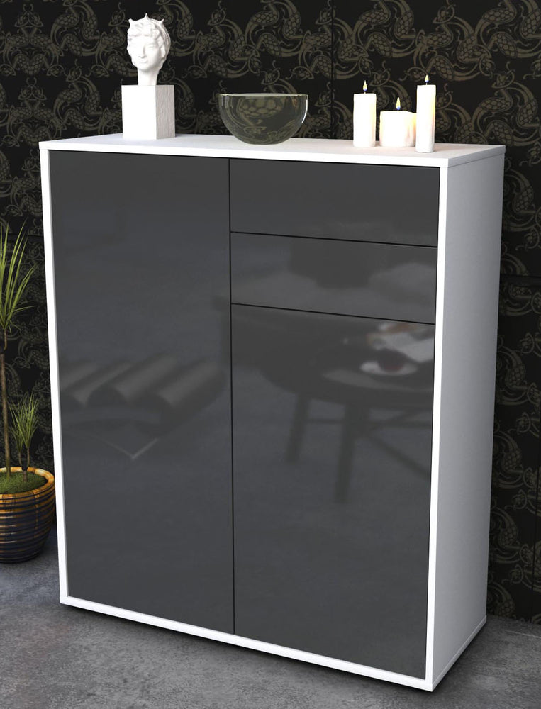 Highboard Lisann, Grau Seite (92x108x35cm) - Dekati GmbH