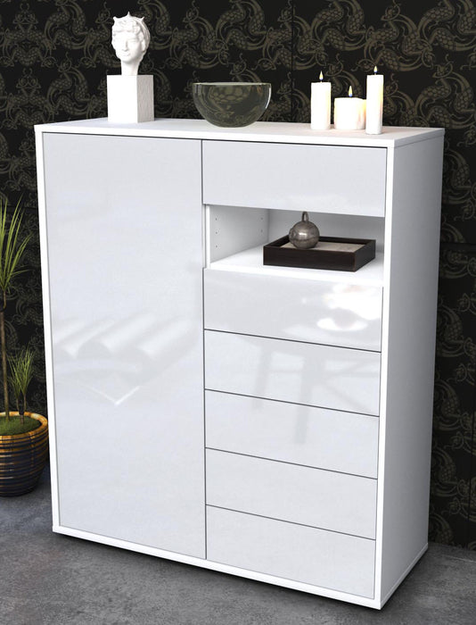 Highboard Lola, Weiß Seite (92x108x35cm) - Dekati GmbH