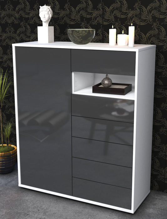 Highboard Lola, Grau Seite (92x108x35cm) - Dekati GmbH