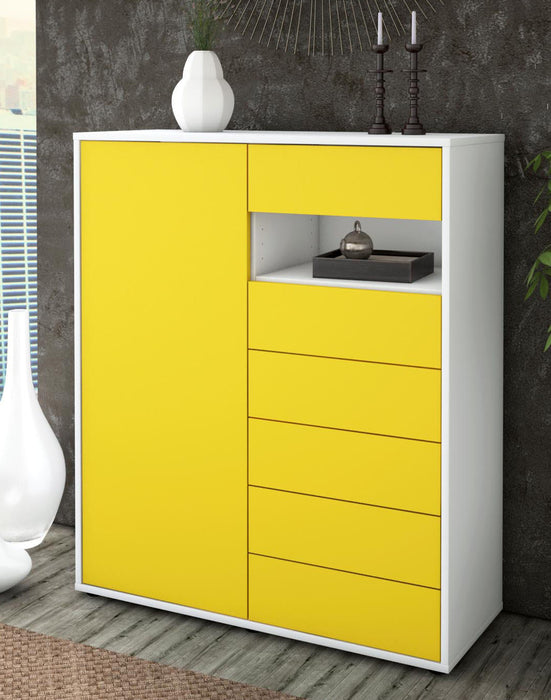 Highboard Lola, Gelb Seite (92x108x35cm) - Dekati GmbH