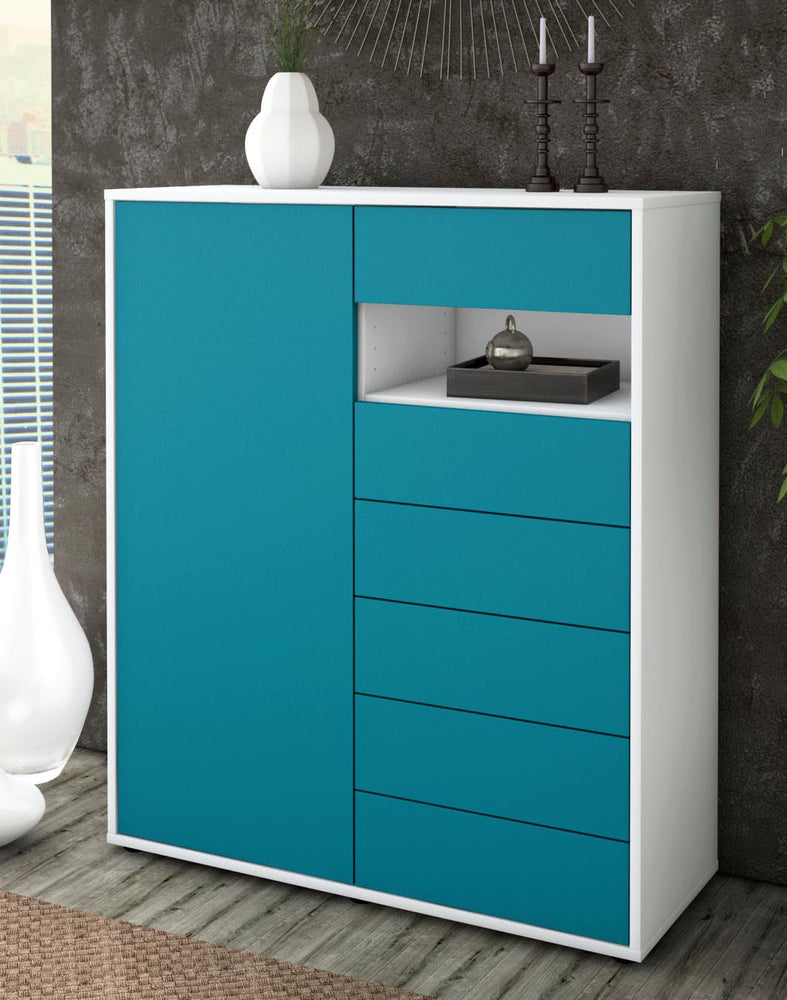 Highboard Lola, Türkis Seite (92x108x35cm) - Dekati GmbH