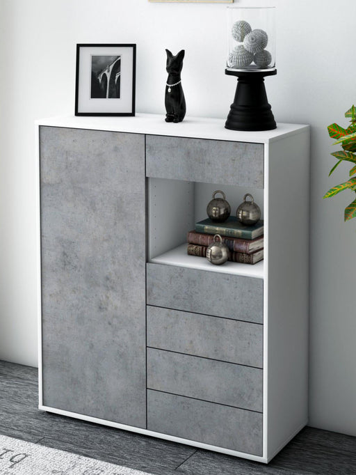 Highboard Loredana, Beton Seite (92x108x35cm) - Dekati GmbH