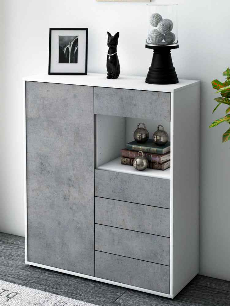 Highboard Loredana, Beton Seite (92x108x35cm) - Dekati GmbH