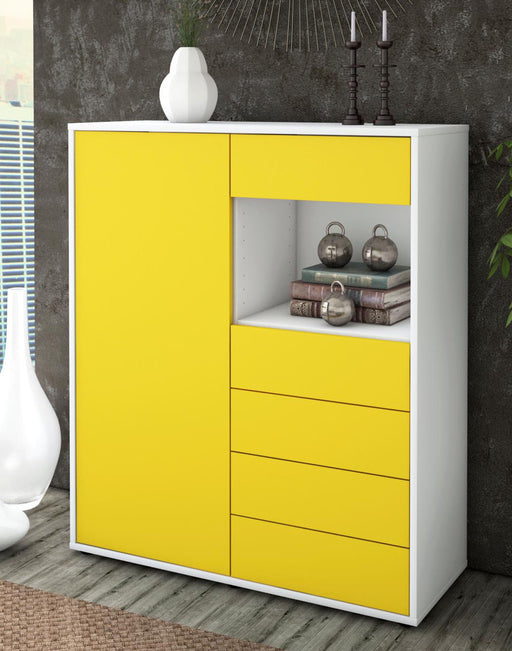 Highboard Loredana, Gelb Seite (92x108x35cm) - Dekati GmbH