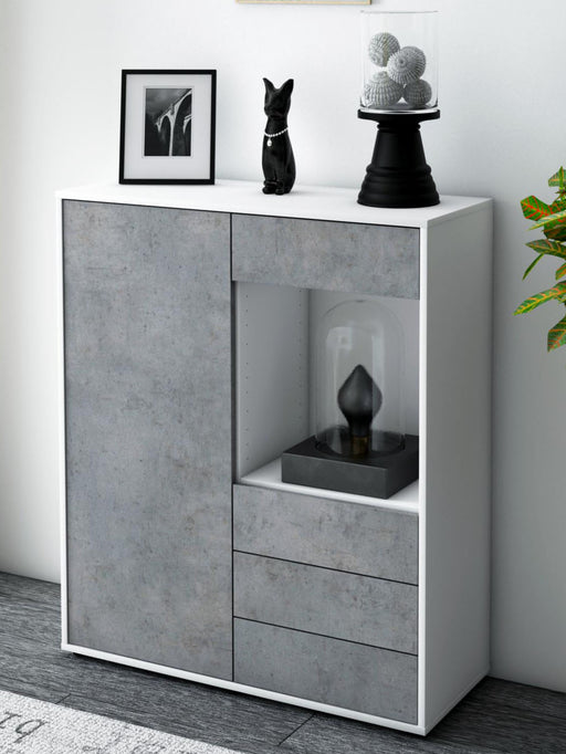 Highboard Lorella, Beton Seite (92x108x35cm) - Dekati GmbH