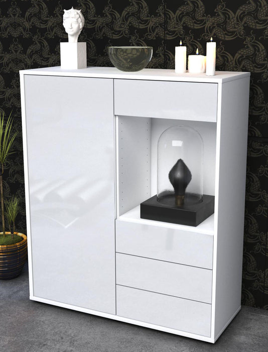 Highboard Lorella, Weiß Seite (92x108x35cm) - Dekati GmbH