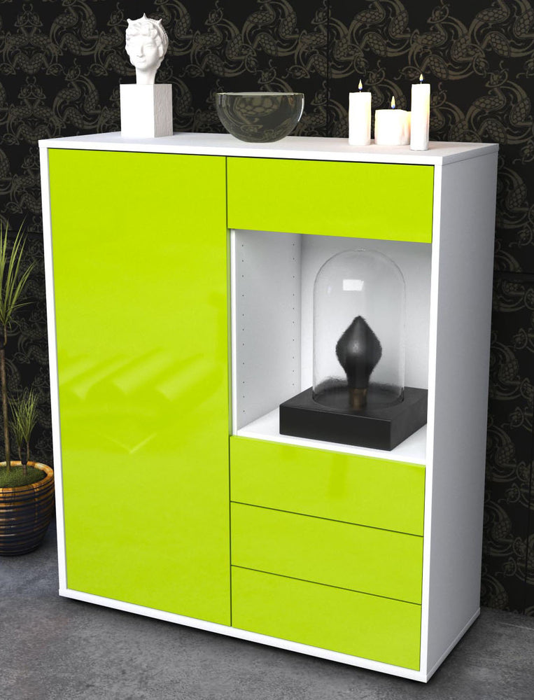 Highboard Lorella, Grün Seite (92x108x35cm) - Dekati GmbH