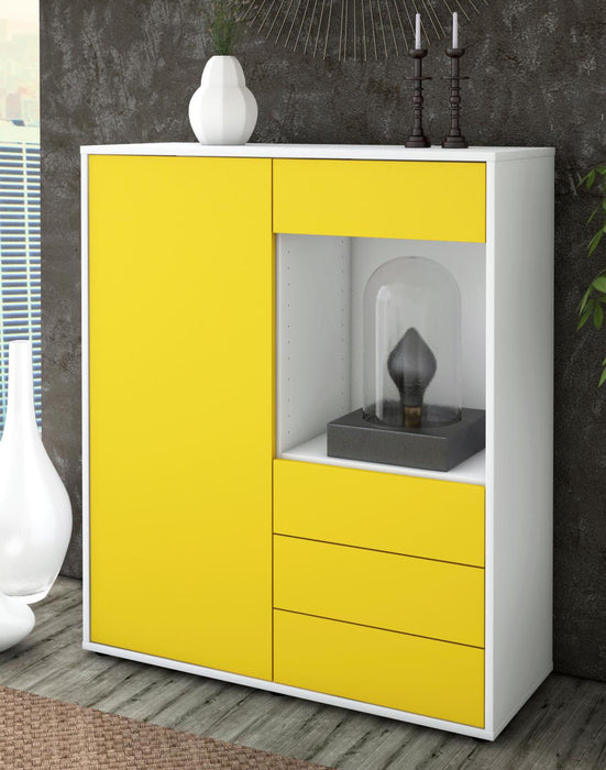 Highboard Lorella, Gelb Seite (92x108x35cm) - Dekati GmbH