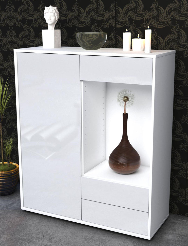 Highboard Lorena, Weiß Seite (92x108x35cm) - Dekati GmbH