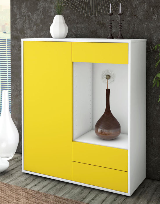 Highboard Lorena, Gelb Seite (92x108x35cm) - Dekati GmbH