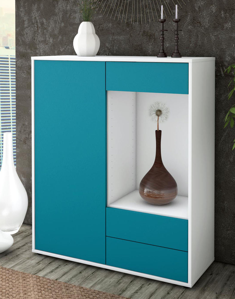 Highboard Lorena, Türkis Seite (92x108x35cm) - Dekati GmbH