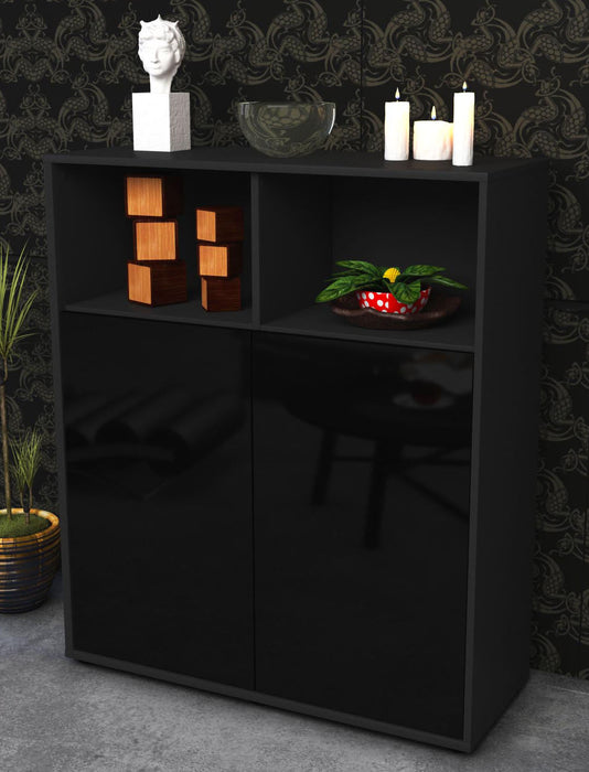 Highboard Giovanna, Schwarz Seite (92x108x35cm) - Dekati GmbH