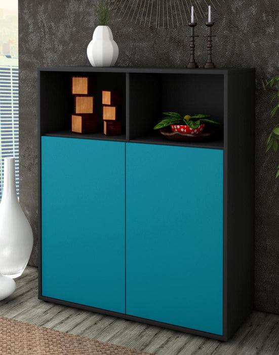 Highboard Giovanna, Türkis Seite (92x108x35cm) - Dekati GmbH