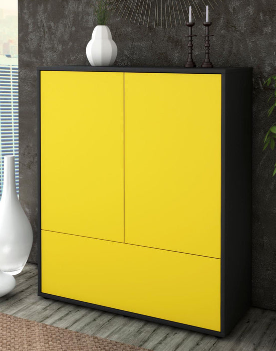 Highboard Grazia, Gelb Seite (92x108x35cm) - Dekati GmbH