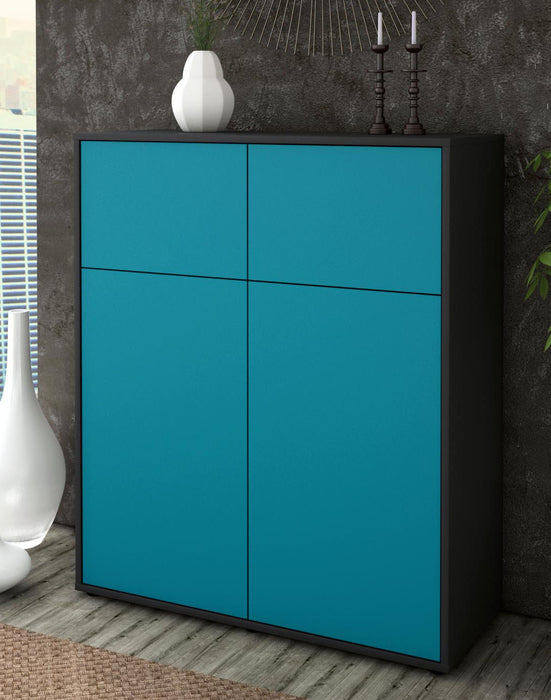 Highboard Greta, Türkis Seite (92x108x35cm) - Dekati GmbH