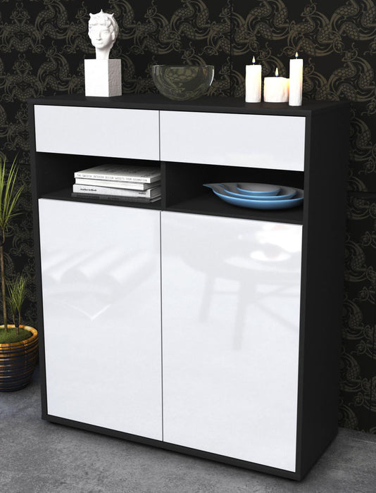 Highboard Ignazia, Weiß Seite (92x108x35cm) - Dekati GmbH