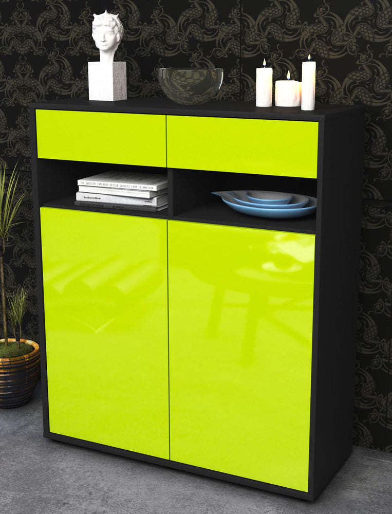 Highboard Ignazia, Grün Seite (92x108x35cm) - Dekati GmbH