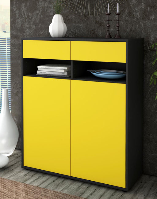 Highboard Ignazia, Gelb Seite (92x108x35cm) - Dekati GmbH