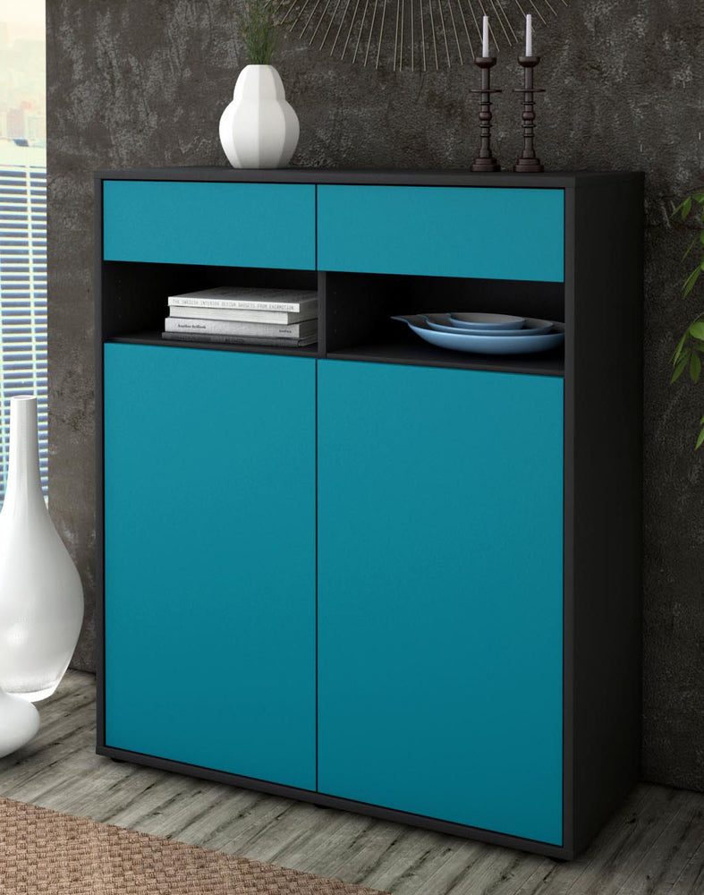 Highboard Ignazia, Türkis Seite (92x108x35cm) - Dekati GmbH