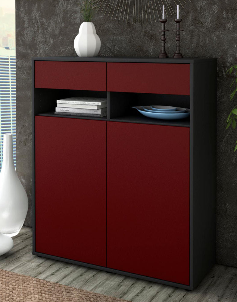 Highboard Ignazia, Bordeaux Seite (92x108x35cm) - Dekati GmbH