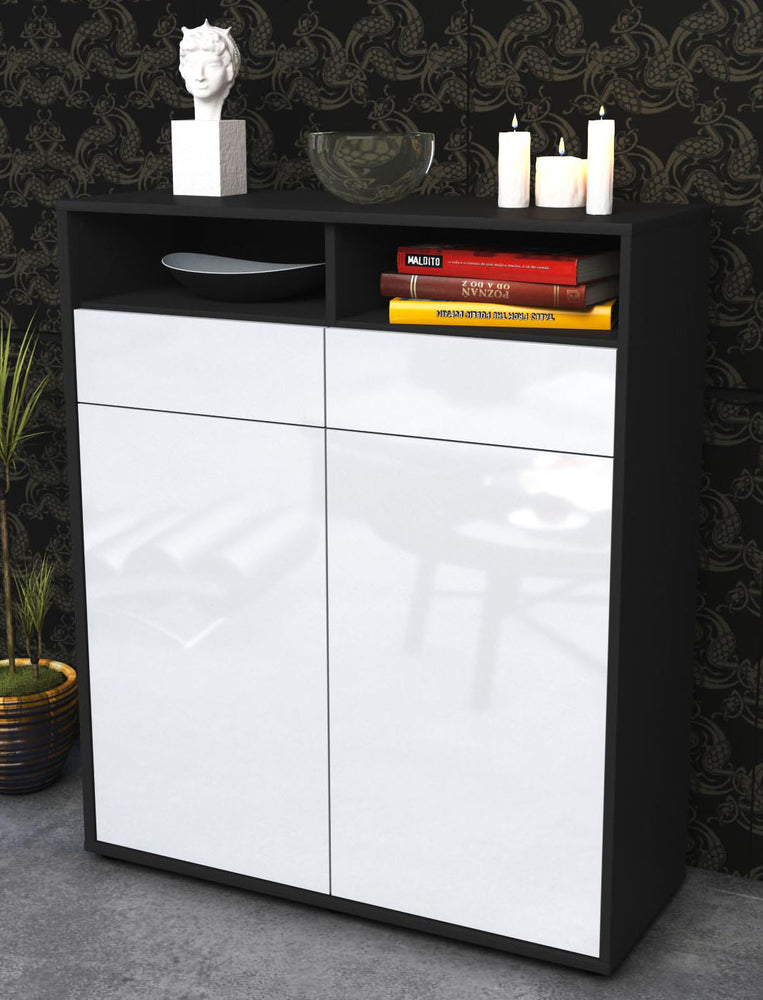 Highboard Ilaria, Weiß Seite (92x108x35cm) - Dekati GmbH