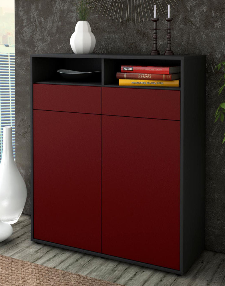 Highboard Ilaria, Bordeaux Seite (92x108x35cm) - Dekati GmbH