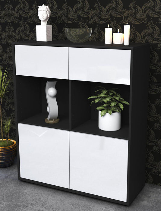 Highboard Imogen, Weiß Seite (92x108x35cm) - Dekati GmbH