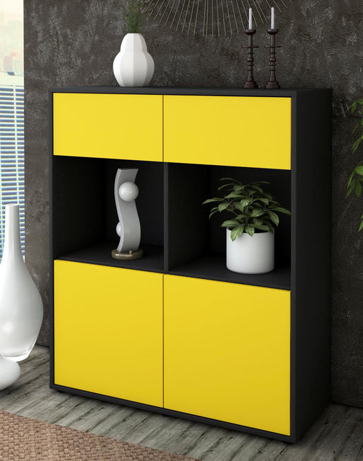 Highboard Imogen, Gelb Seite (92x108x35cm) - Dekati GmbH