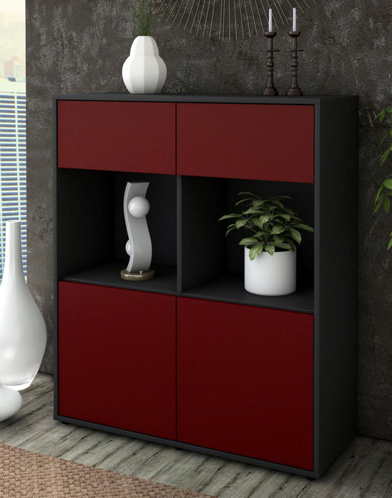 Highboard Imogen, Bordeaux Seite (92x108x35cm) - Dekati GmbH