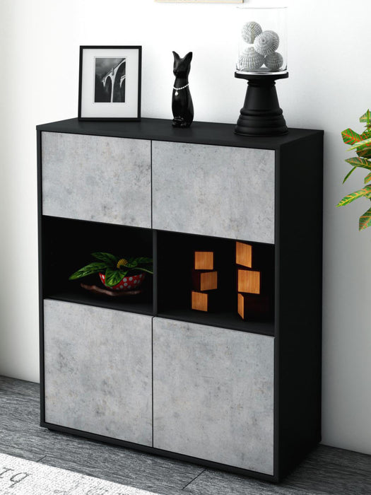 Highboard Ina, Beton Seite (92x108x35cm) - Dekati GmbH