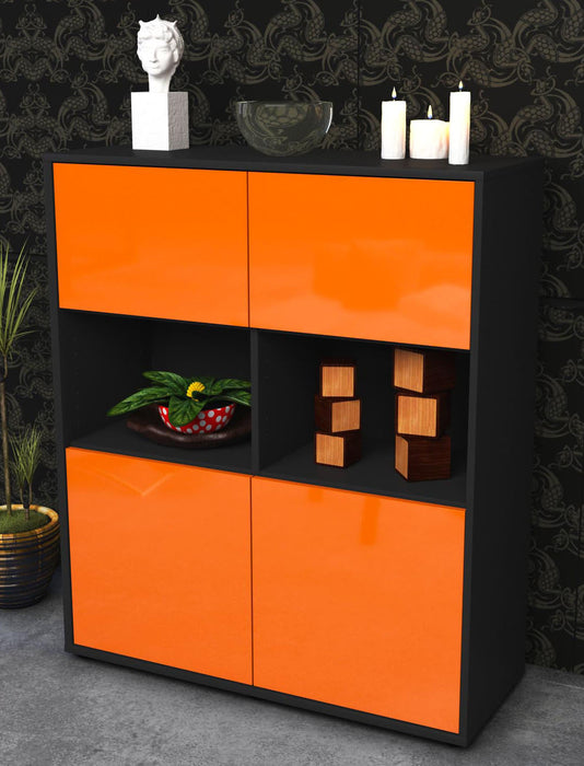 Highboard Ina, Orange Seite (92x108x35cm) - Dekati GmbH