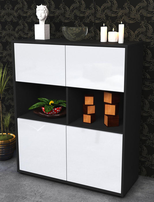 Highboard Ina, Weiß Seite (92x108x35cm) - Dekati GmbH