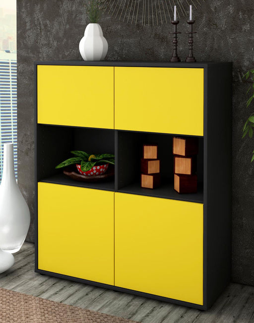 Highboard Ina, Gelb Seite (92x108x35cm) - Dekati GmbH