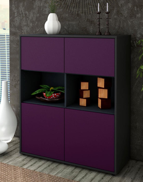 Highboard Ina, Lila Seite (92x108x35cm) - Dekati GmbH