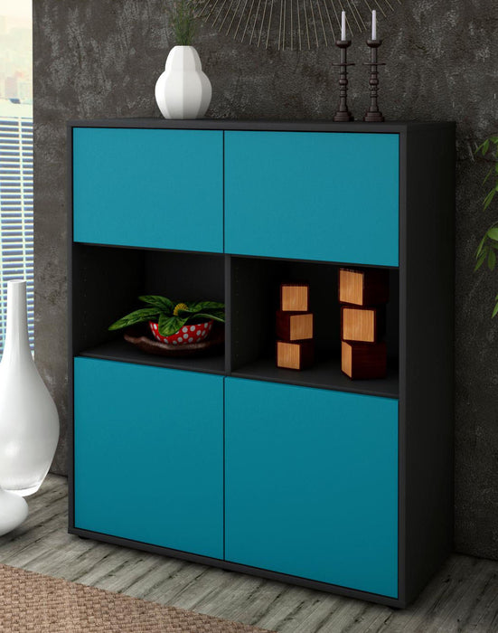 Highboard Ina, Türkis Seite (92x108x35cm) - Dekati GmbH